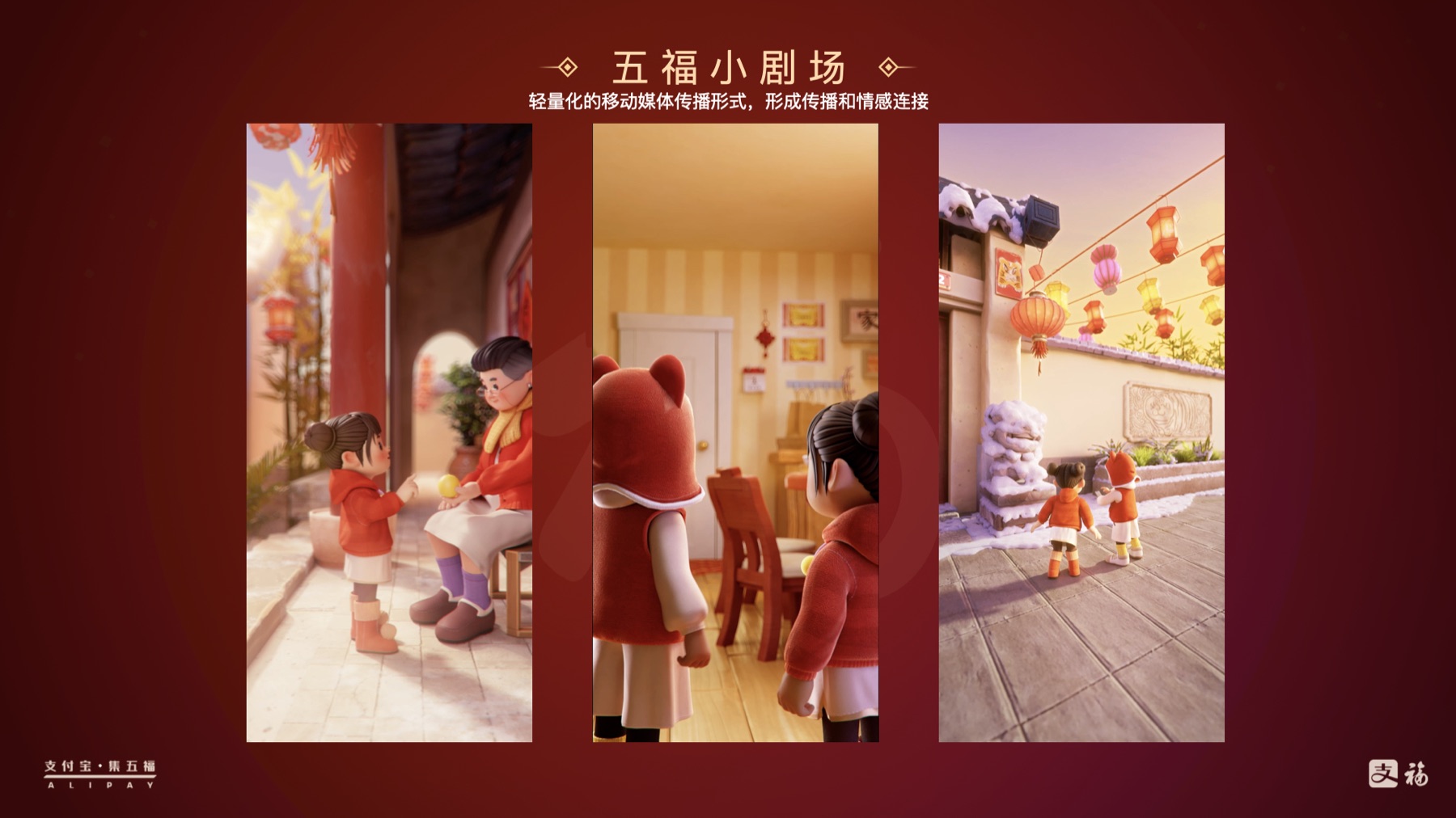 五福春节场景设计